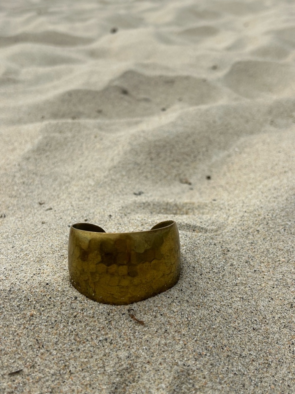 Hammered Brass Cuff Bracelet - Gold Tone - Picture 4 of 7